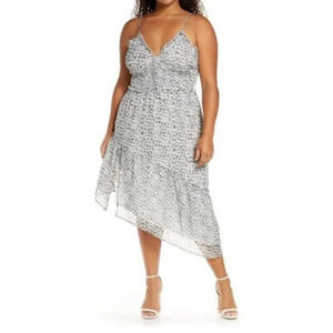 LEITH Sleeveless Asymmetrical Dress‎ In Black Jenn Geo Size 2X NWT